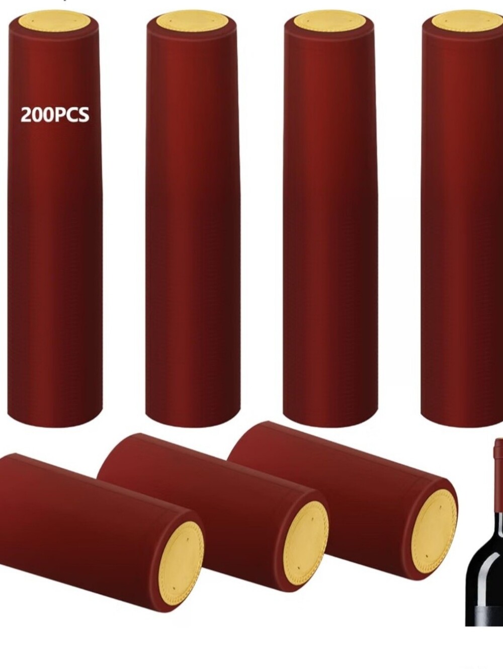 Red Wine Bottle Capsule Shrink Covers - 200PCS